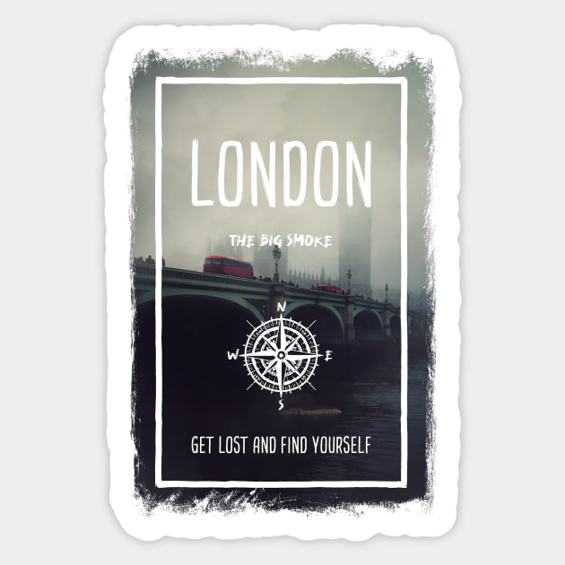London, UK, the big smoke city Sticker by psychoshadow